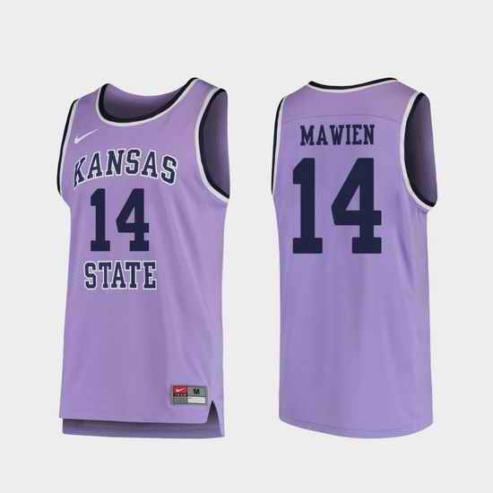 Men Kansas State Wildcats Makol Mawien Purple Replica College Basketball Jersey